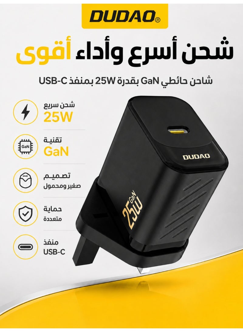 DUDAO PD 25W Charger GaN Super Fast Charger, Fast Charging USB C Wall Charger Power Adapter with 9-Layer Safety Protection, Low Temperature & Overheat Control,Phones, iPads, Laptops, and More - Image 1