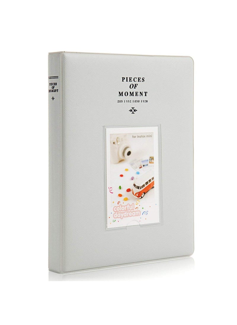 ZIKKON ZIKKON 128 Pockets Photo Album for Fujifilm Instax Mini 12 11 9 8 90 99 Evo Liplay Instant CameraMini Link Printer Polaroid Snap Touch PIC300 Z2300 Mint Zip Instant Camera PrinterSmoky white  - Image 1