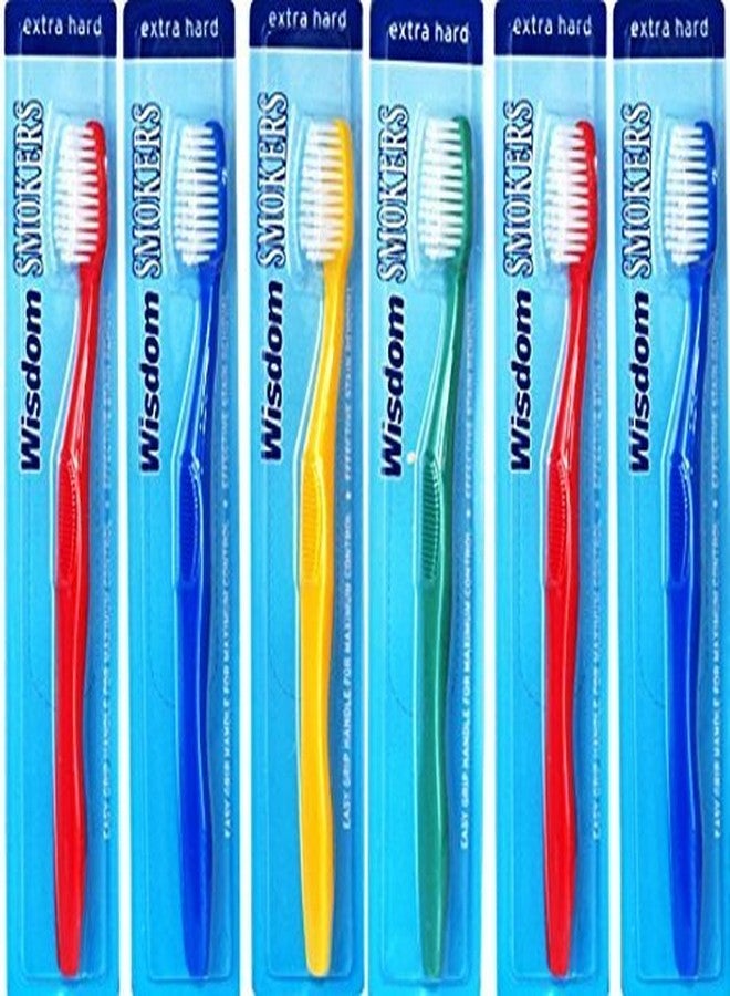 Wisdom Smokers Toothbrush Extra Hard x 6 Packs (Colours Vary) by Wisdom