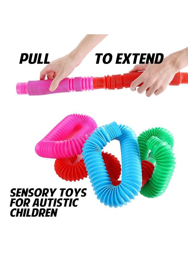 TOUGS لعبة حسيّة أنابيب متعددة الألوان XL للأطفال الصغار - مجموعة 4 قطع - Image 3