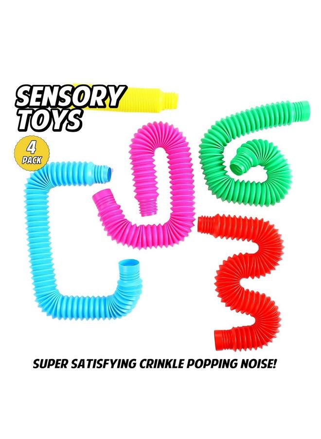 TOUGS لعبة حسيّة أنابيب متعددة الألوان XL للأطفال الصغار - مجموعة 4 قطع - Image 5