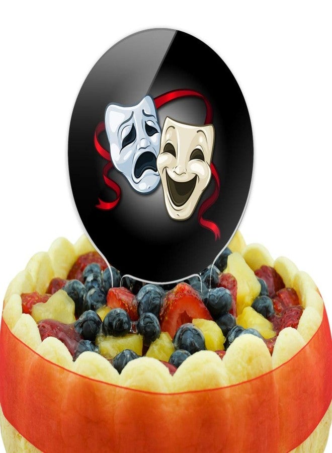GRAPHICS & MORE Acrylic Drama Comedy Tragedy Masks Theater Cake Topper Party Decoration for Wedding Anniversary Birthday Graduation - Image 5