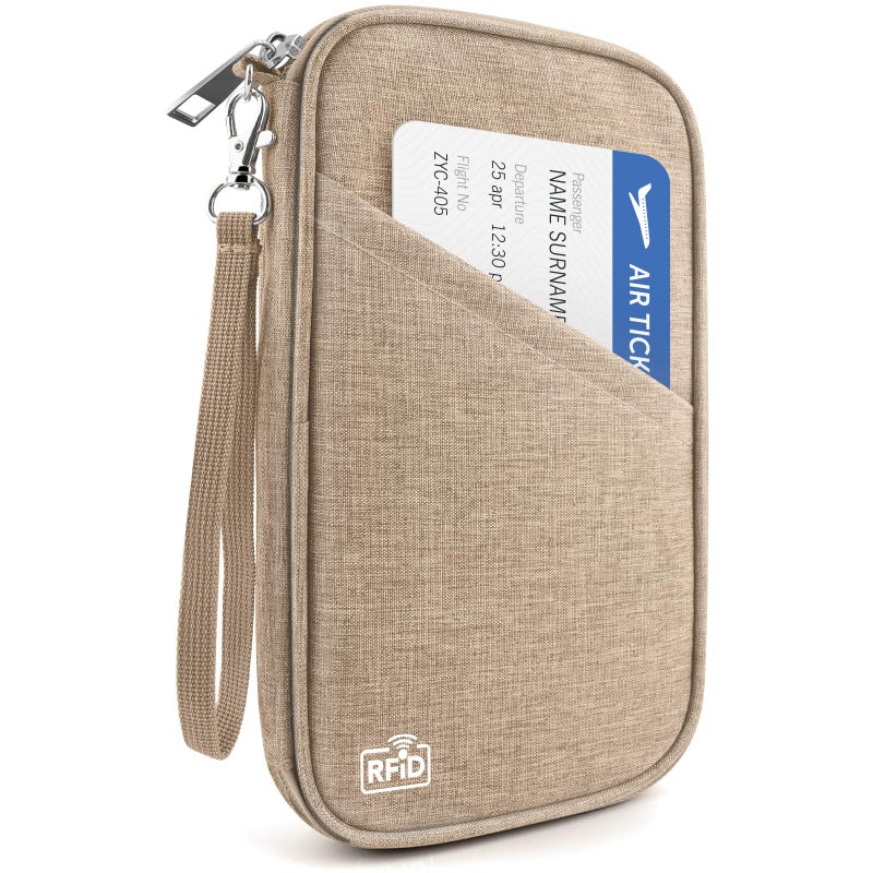 HOHOM Passport Holder Family RFID Travel Document Organizer for Women Waterproof Passport Wallet Men Portable Case for Cards Boarding Pass ID Money Tickets with Zipper - Image 2