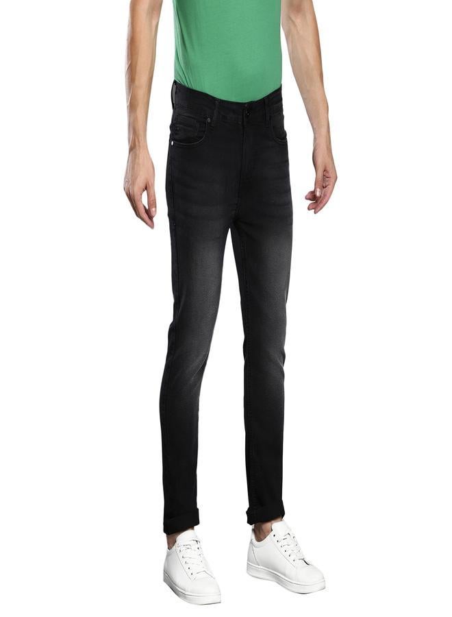 Dennis Lingo Black Slim Fit Men's Denim Jeans with Button & Zip Closure  - Image 2