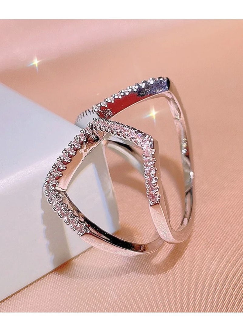 استراتيجية خاتم من الفضة الإسترليني عيار 925 مرصع بحجر الزركونيا - Image 5