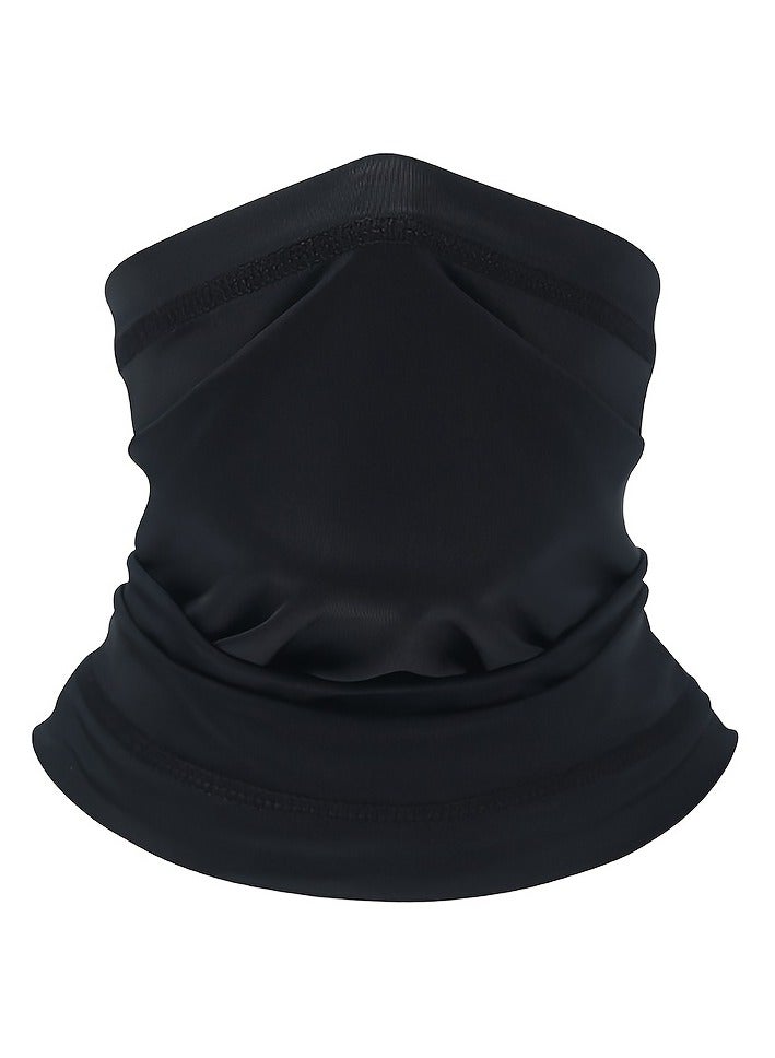 Generic ICE FIBRE FABRIC NECK COVER - Moisture wicking, breathable nylon headband for cycling, running and outdoor sports, lightweight and elasticated multifunctional mask and hood, black  - Image 2
