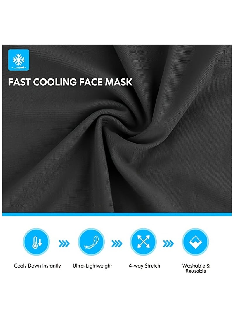 Generic ICE FIBRE FABRIC NECK COVER - Moisture wicking, breathable nylon headband for cycling, running and outdoor sports, lightweight and elasticated multifunctional mask and hood, black  - Image 5