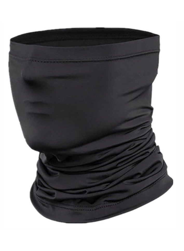 Generic ICE FIBRE FABRIC NECK COVER - Moisture wicking, breathable nylon headband for cycling, running and outdoor sports, lightweight and elasticated multifunctional mask and hood, black  - Image 1