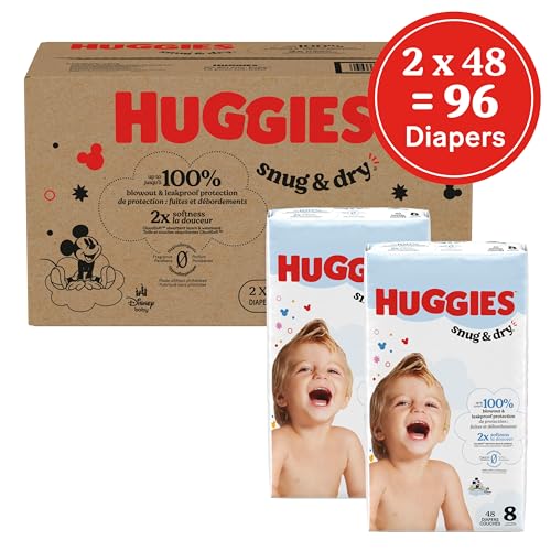 Huggies Size 8 Diapers Snug Dry Baby Diapers Size 8 46 lbs 96 Count 2 Packs of 48 Packaging May Vary - Image 3