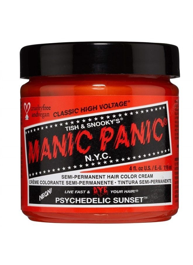 Manic Panic - Psychedelic Sunset Hair Dye - Classic High Voltage - Semi Permanent Hair Color - Radiant, Fiery Orange Shade - Vegan, PPD & Ammonia Free for Hair Coloring on Men & Women - Image 1
