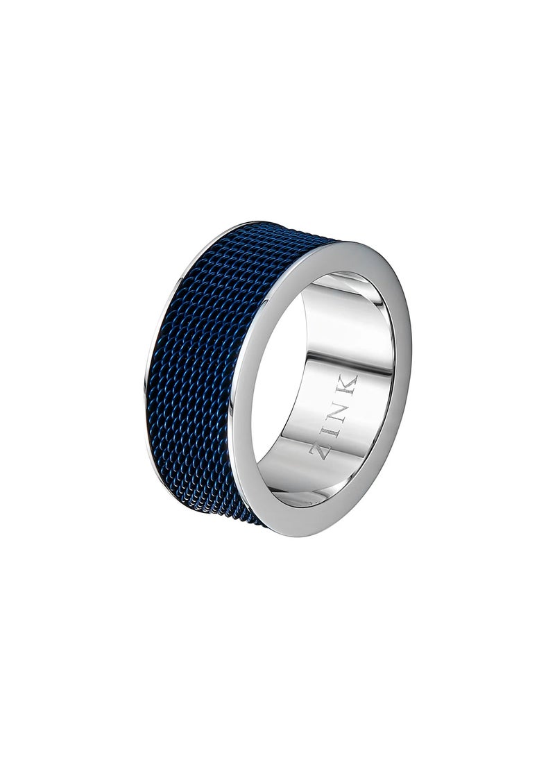 ZINK Men's Silver & Blue Stainless Steel Ring | ZJRG019SBL-20 - Image 1