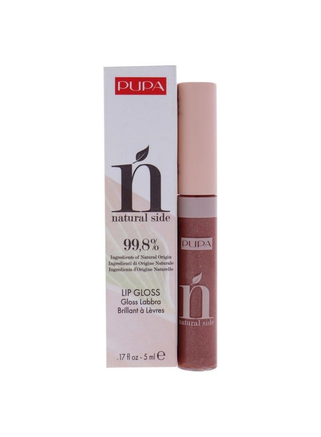 PUPA Natural Side Lip Gloss - High Shine And Color Payoff - Nourishing Formula - Made With Natural Ingredients - Enriched With Oils To Moisturize The Lips - 004 Pearly Nude - 0.17 OZ - Image 1