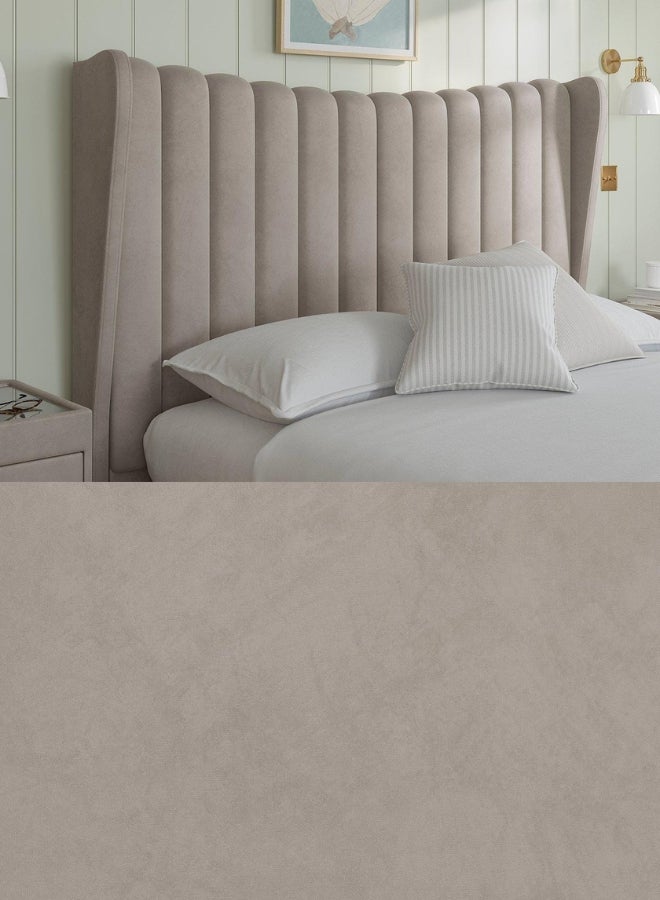 Bed and Mattress Home Royal Harmony Upholstered Single Size ( Mattress Size 100 X 190 CM ) Dark Beige Color Bed Size 202 W X 108 L CM ( Mattress Sold Separately )  - Image 3
