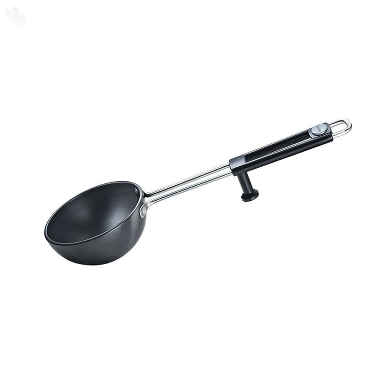 Prestige Hard Anodised Cookware Tadka Pan Black 13cm Perma Cool Bakelite Handle inBuilt Stand Metal Spoon Friendly - Image 1