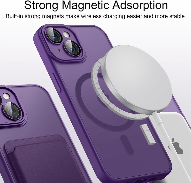 Demark Magnetic for iPhone 13 Case, [Compatible with MagSafe][10 FT Military Grade Drop Protection] [Dual Layer Structure Protection] Non-Slip Heavy Duty Full-Body Shockproof iPhone 13 Cover (Purple) - Image 4