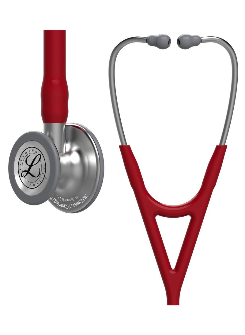 Littmann 3M Littmann 6184 Cardiology IV Stethoscope Burgundy Enhanced Acoustic Sensitivity Dual Tunable Diaphragm  Stainless Steel Chestpiece 27 Inch Length Ideal for Critical Care & Pediatric Use 