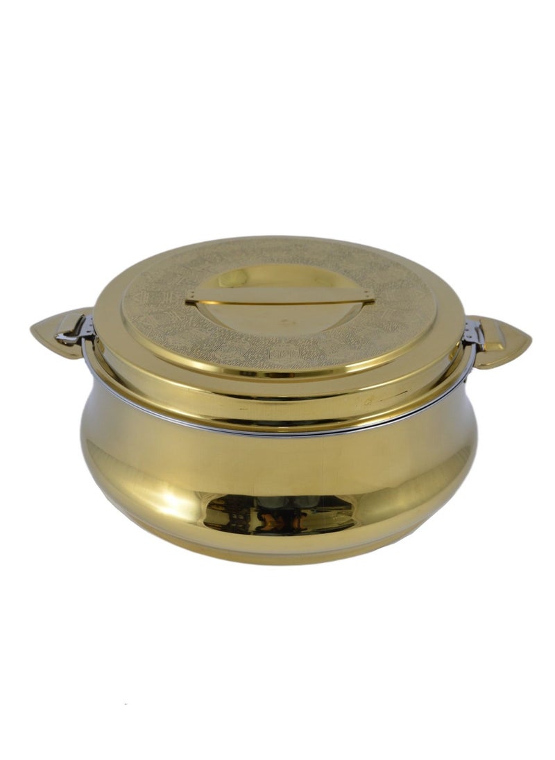 Homemaker Riyadh Hotpot 5000ml Capacity - Unique Locking Lid - High Quality Stainless Steel - Gold Etching  - Image 1
