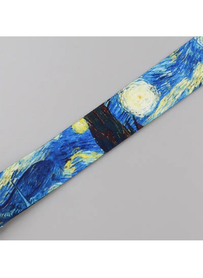 Starry Sky Neck Strap Lanyard ID Credit Card Pass Lanyard, for Mobile Phone And ID Card Neck Strap Keychain Soft Fabric Lanyard,With Quick Release Detachable Buckle - Image 4