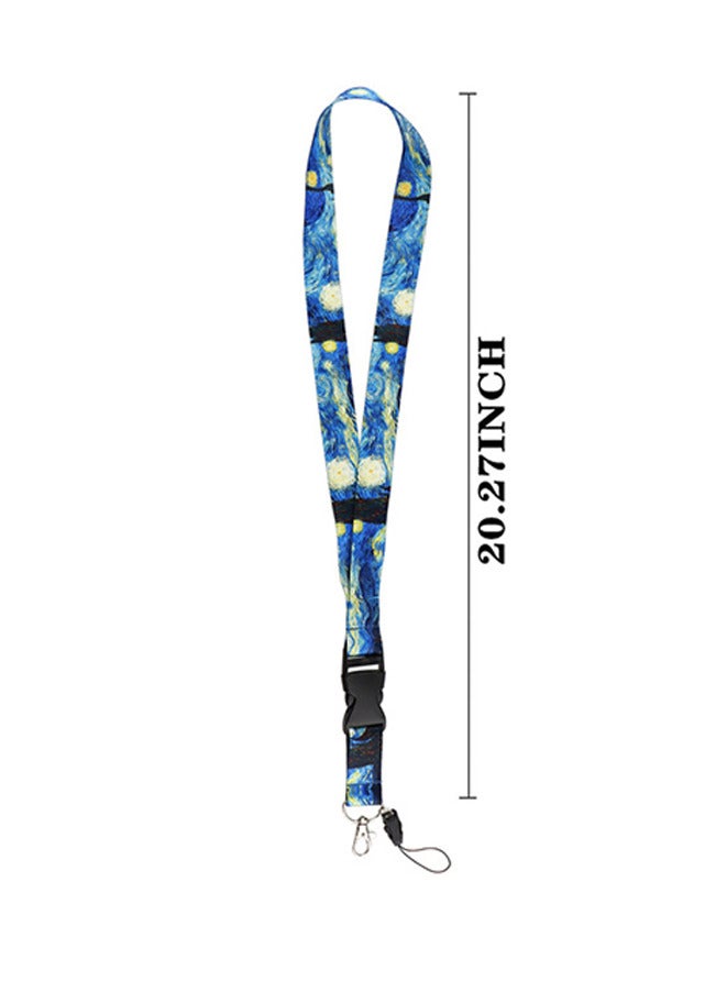 Starry Sky Neck Strap Lanyard ID Credit Card Pass Lanyard, for Mobile Phone And ID Card Neck Strap Keychain Soft Fabric Lanyard,With Quick Release Detachable Buckle - Image 2