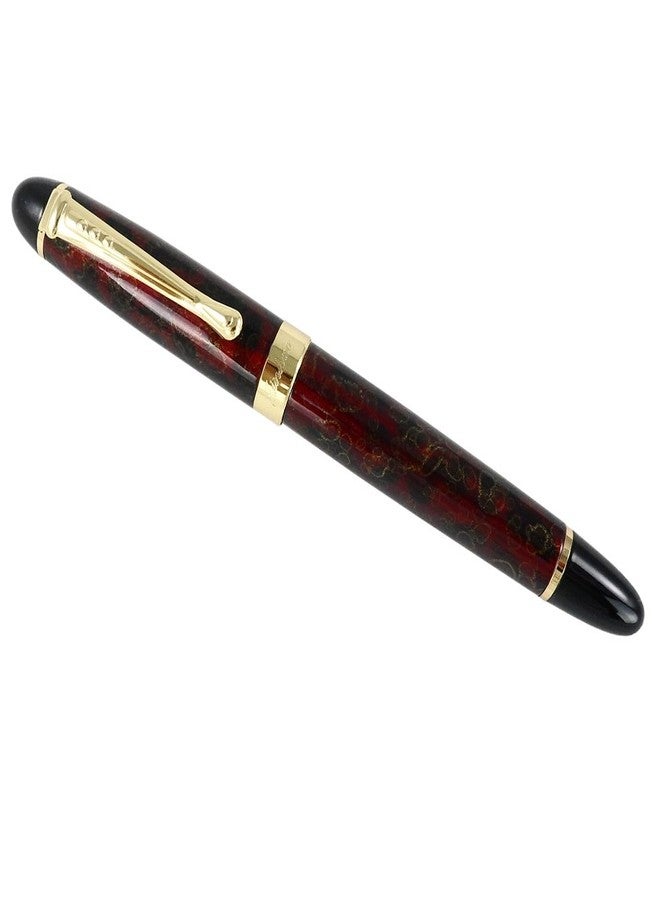 Jinhao Fountain Pen Golden Clip Medium Nib X450 With Case (Luxury Red & Golden) - Image 3