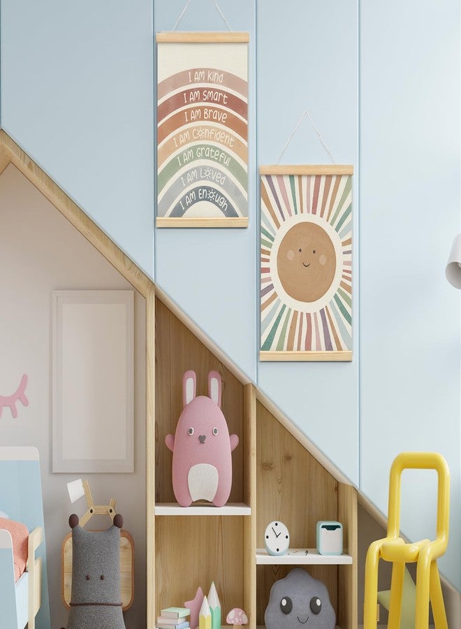 foedor Classroom Reading Corner Boho Rainbow Wall Decor Poster Hanger Frame,Book Center Calming Corner Home Bedroom Playroom Decor for Nursery Baby Girl Girls Room,12x16 Inch,Set of 2 - Image 4
