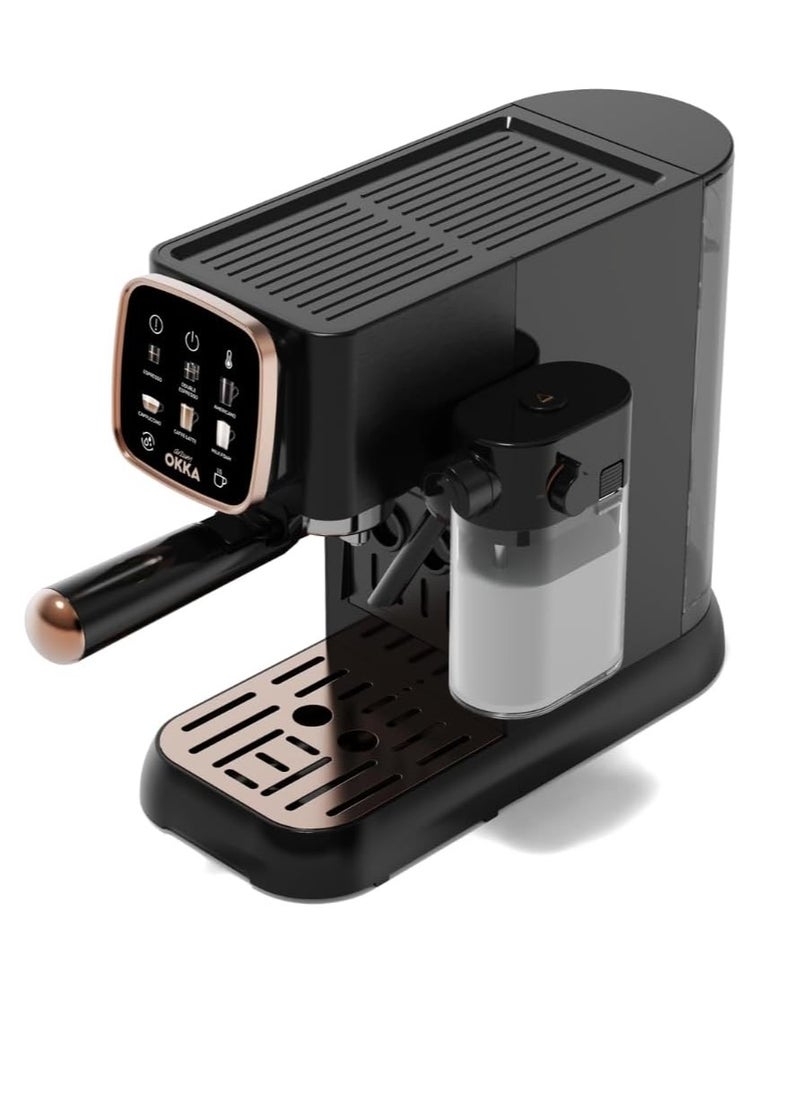 arzum okka - Solo Espresso Machine Semi Automatic 1628 Watt Pressure15 bar  Capacity: 1.1L OK0032-0400 Black/copper - Image 1