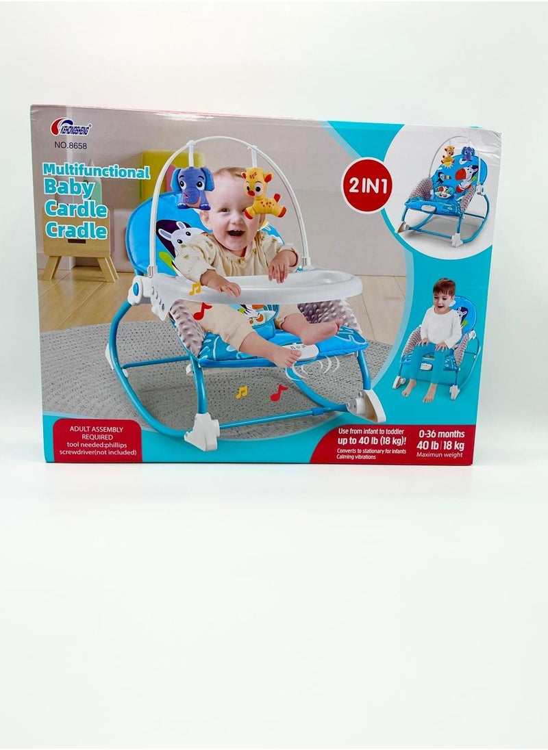 DEHKAH - 2 In 1 Adjustable Rocking Chair With Dining Lounge And Soothing Music - Image 1