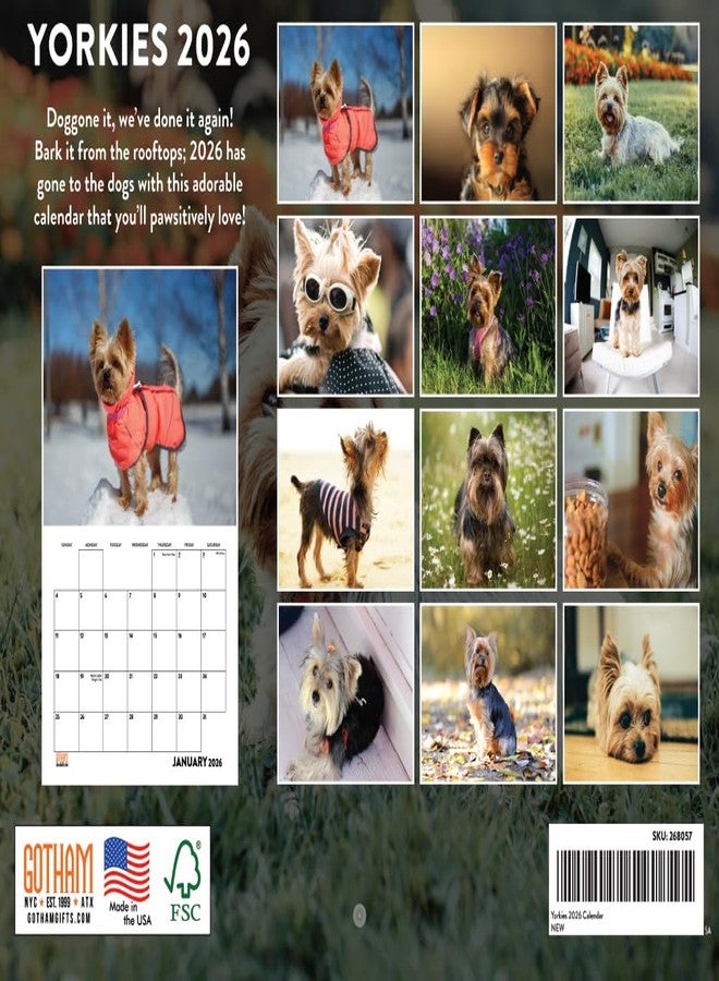 Poster Foundry Yorkie Calendar 2026 Yorkshire Terrier Monthly Wall Calender 12 Month | American Made In The USA - Image 2