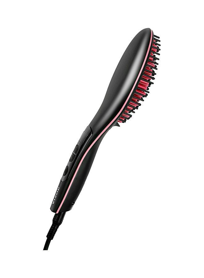 NIBEMINENT Hair Straightener Brush Black/Red - Image 3
