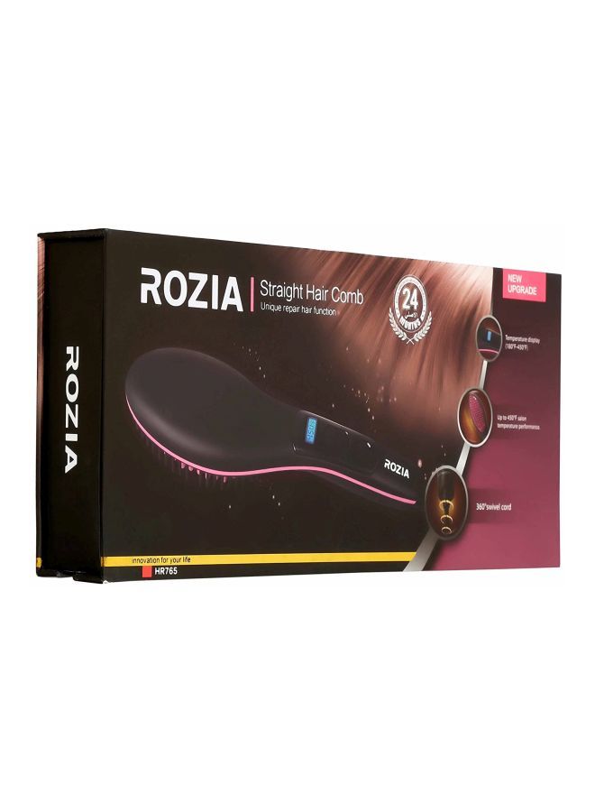 NIBEMINENT Hair Straightener Brush Black/Red - Image 5