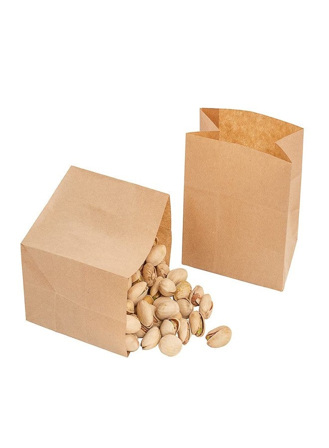 Restaurantware Bag Tek 3.9 x 2.3 x 3.8 Inch Paper Bags For Snacks 100 Small Paper Bags For Foods - Disposable Sustainable Kraft Paper Snack Bags Microwavable Freezable - Image 1