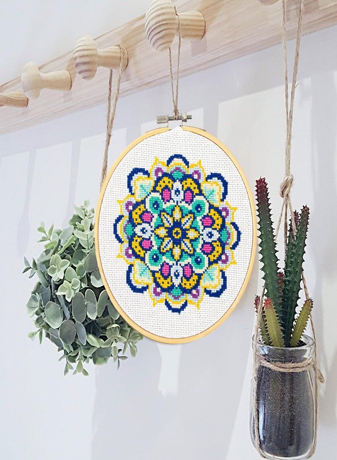 DIAMOND DOTZ Daisy Mandala - Stamped Cross Stitch Kit for Adults, Counted Cross Stitch Patterns, Easy-to-Follow Design, Perfect for Beginners and Experts - Image 4