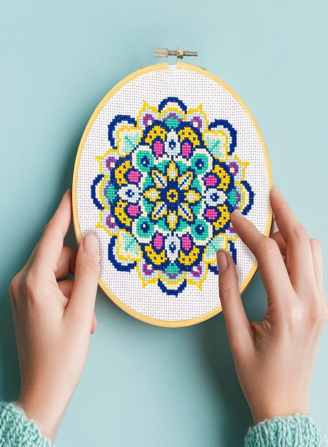 DIAMOND DOTZ Daisy Mandala - Stamped Cross Stitch Kit for Adults, Counted Cross Stitch Patterns, Easy-to-Follow Design, Perfect for Beginners and Experts - Image 3