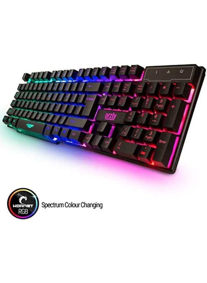 اورزلي لوحة مفاتيح الألعاب والماوس ولوحة الماوس وسماعات الألعاب السلكية LED RGB الخلفية حزمة للاعبي الكمبيوتر ومستخدمي Xbox وPS4 4 في 1 إصدار Hornet Rx 250 - Image 3