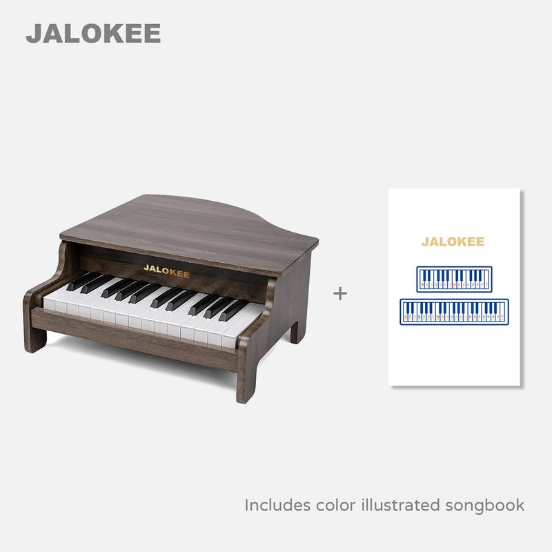 JALOKEE Kids Piano Keyboard, 25 Keys Grand Piano for Kids, Mini Music Educational Instrument Toy, Volume Adjustable, Wood Toy for Toddlers Girls Boys (Walnut) - Image 5