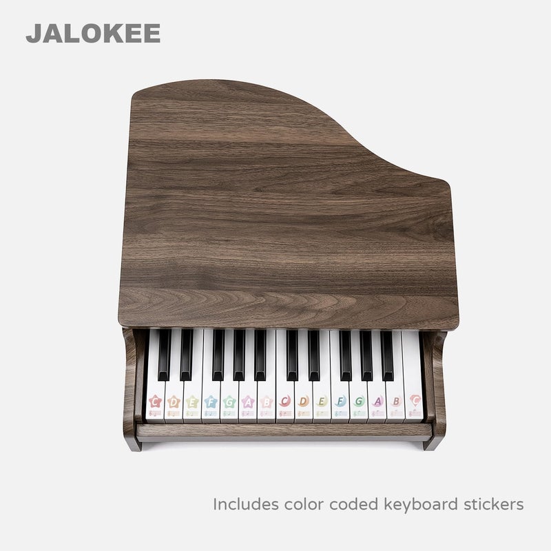 JALOKEE Kids Piano Keyboard, 25 Keys Grand Piano for Kids, Mini Music Educational Instrument Toy, Volume Adjustable, Wood Toy for Toddlers Girls Boys (Walnut) - Image 4