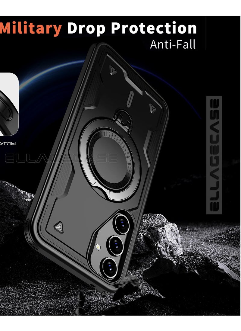 ELLAGECASE Protective Case with Ring for Samsung Galaxy A55 5G, Rugged Drop Protection, Horizontal and Vertical Stand Capability, Solid Camera Protection, Balanced Support, and Perfect Compatibility with Magnetic Accessories  - Image 3
