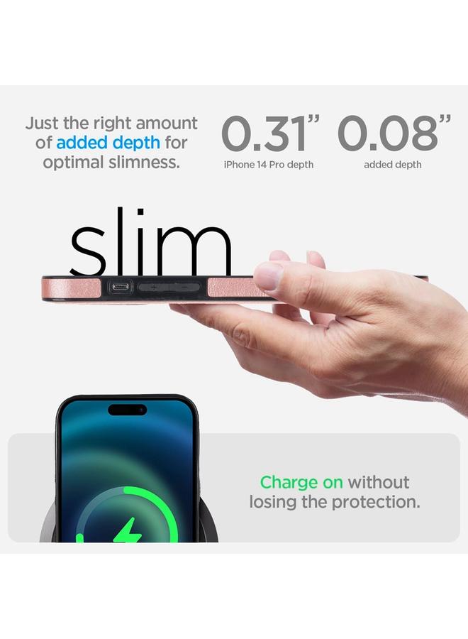 زبون جراب هاتف iPhone 13 Pro Max من الجلد بتصميم كلاسيكي مع حامل غير مرئي من MagSafe - Image 5