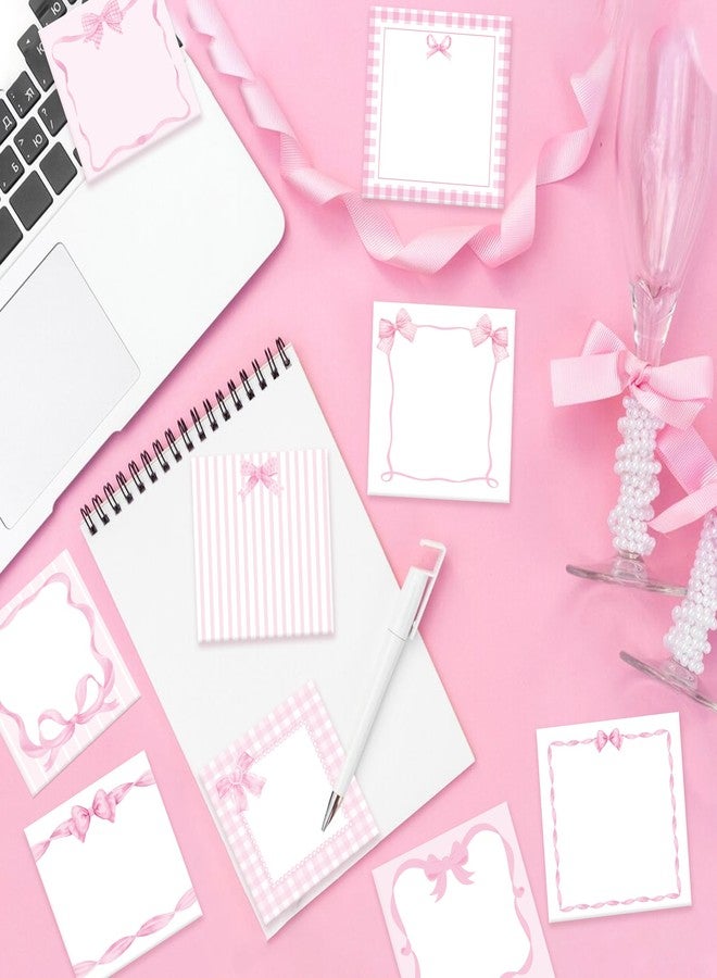 MOZUI 240 Sheets Cute Pink Bow Sticky Notes Set – 12 Adorable Bow Designs, 20 Sheets per Pad – Perfect for Home, Office, Classroom Reminders & Creative Notes – Make Every Note a Little Sparkle! - Image 5