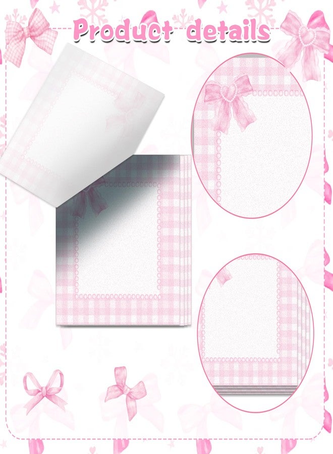 MOZUI 240 Sheets Cute Pink Bow Sticky Notes Set – 12 Adorable Bow Designs, 20 Sheets per Pad – Perfect for Home, Office, Classroom Reminders & Creative Notes – Make Every Note a Little Sparkle! - Image 3