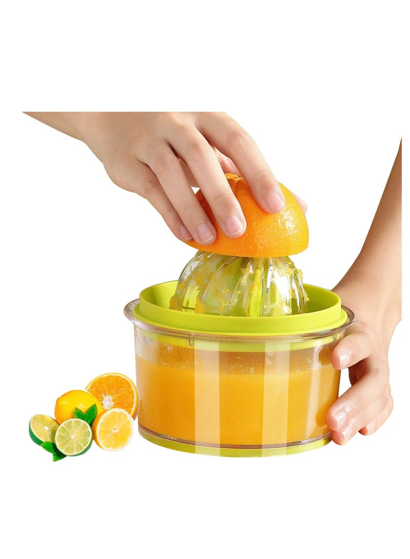 SYOSI Citrus Orange Juicer, Lemon Manual Hand Squeezer with Built-in 16OZ Measuring Cup Grater，Multi-function Manual Juicer with Multi-size Reamers and Non-Slip Base, Ginger Garlic Cheese Grater - Image 1