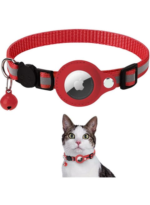 For Airtag Cat Collar with Bell Adjustable Breakaway Kitten Collars, Reflective Designed, Waterproof Holder Dog Puppy (not include airtag)