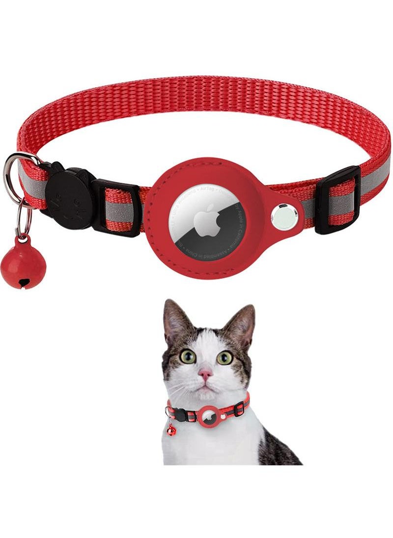 For Airtag Cat Collar with Bell Adjustable Breakaway Kitten Collars, Reflective Designed, Waterproof Holder Dog Puppy (not include airtag)