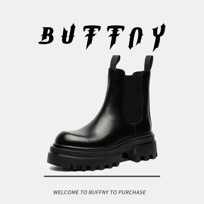 2024 Spring Thick Sole Height Increasing Workwear Boots British Short Boots Fashion Korean Style Smoke Boots Fashion Martin Boots - Image 2
