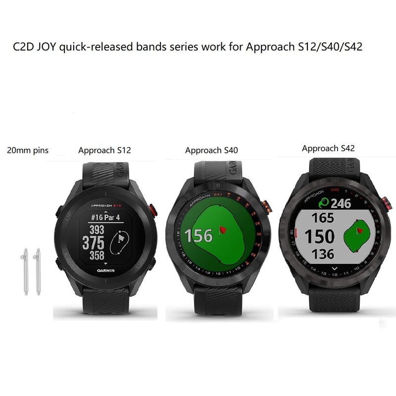 C2D JOY Sport Mesh Band Compatible with Garmin Approach S12/S40/S42 Replacement Nylon Watchband-Fog Medium - Image 3