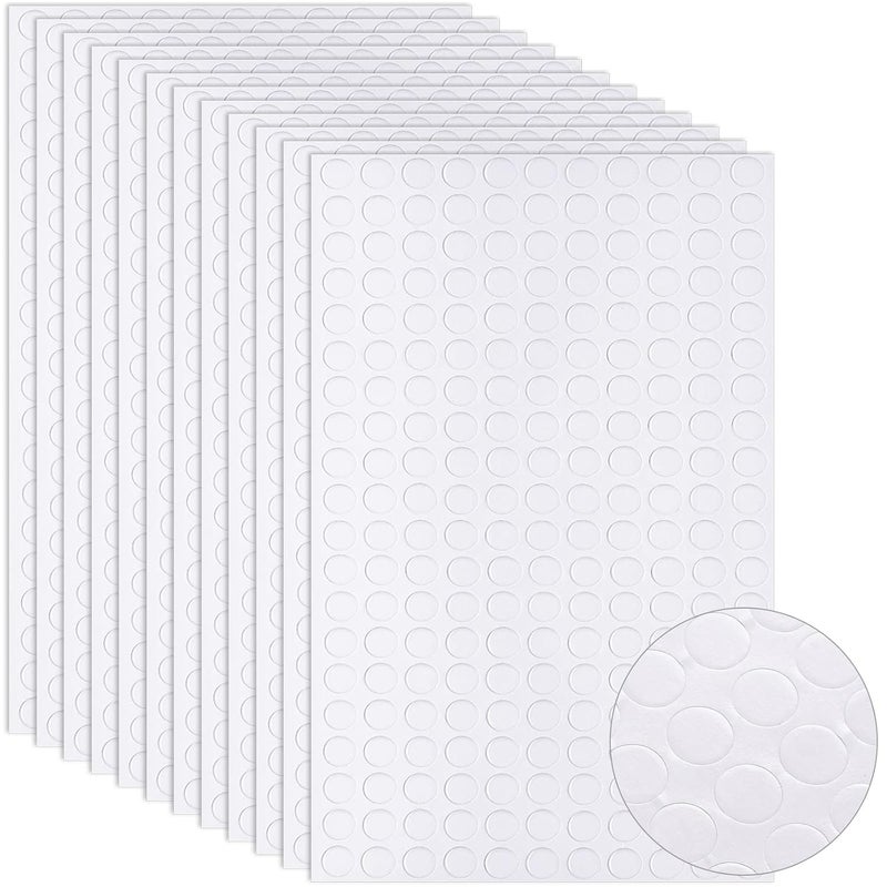 Outus 2400 Pieces Foam Dots Dual-Adhesive 3D Foam Tapes Foam Pop Dots Adhesive Mount for Craft DIY Art or Office Supplies, 12 Sheets, Round (0.31 Inch) - Image 1