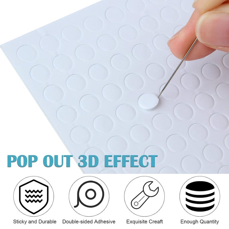 Outus 2400 Pieces Foam Dots Dual-Adhesive 3D Foam Tapes Foam Pop Dots Adhesive Mount for Craft DIY Art or Office Supplies, 12 Sheets, Round (0.31 Inch) - Image 4