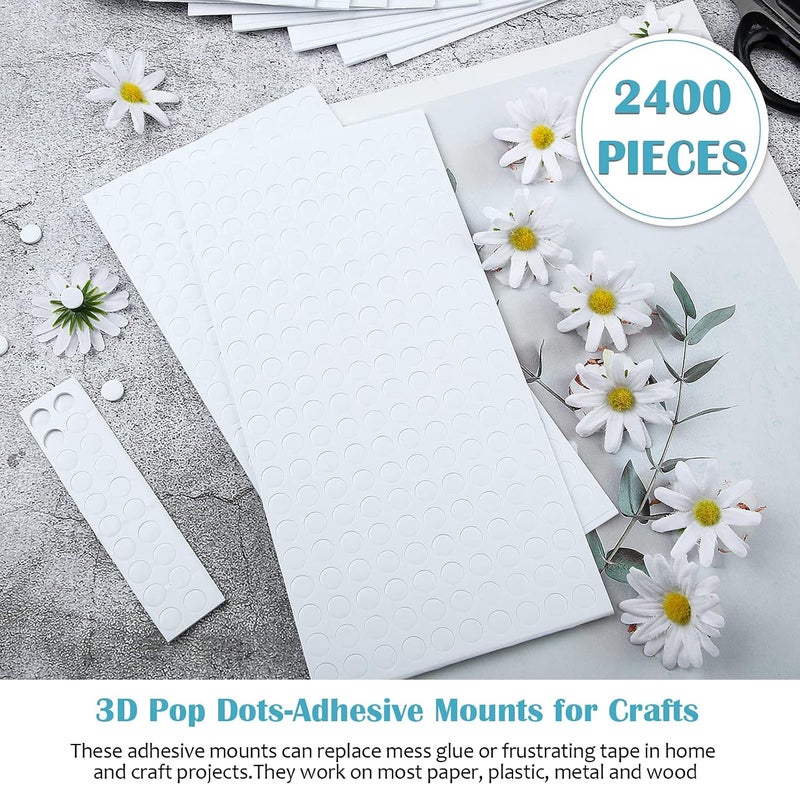 Outus 2400 Pieces Foam Dots Dual-Adhesive 3D Foam Tapes Foam Pop Dots Adhesive Mount for Craft DIY Art or Office Supplies, 12 Sheets, Round (0.31 Inch) - Image 3