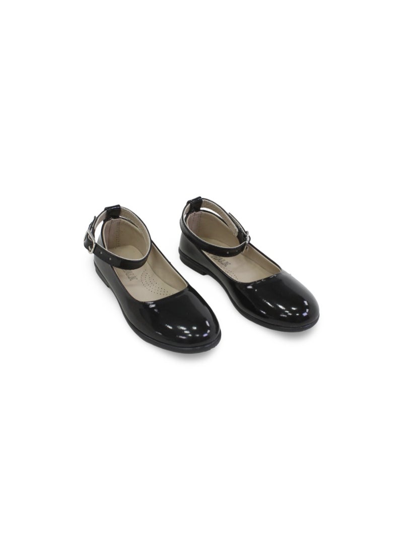EASY Girls Leather Ballerina – Matte Black - Image 3