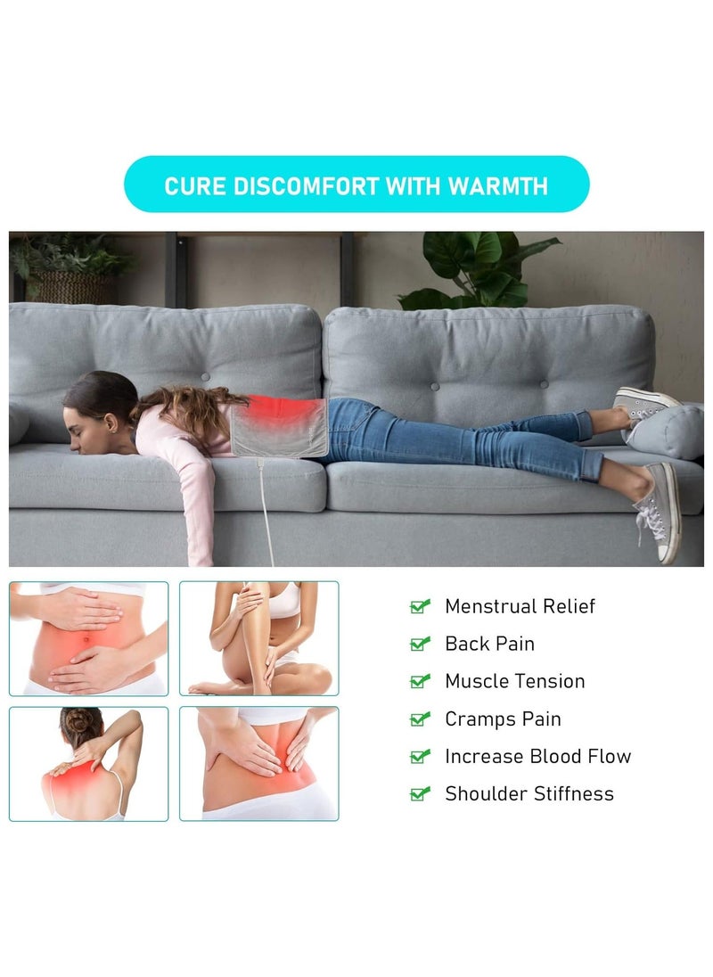 Generic - Electric Heating Pad for Back Neck Shoulders, USB Heat Pads for Back Pain Relief and Cramps Relief, Portable Car Travel Electric Thermostatic Heat Mat with Storage Bag, 30 x 60cm - Image 1
